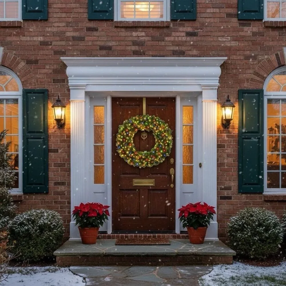 60 in. Artificial Pre-Lit Christmas Wreath with 300 Multicolored Lights 930 tips